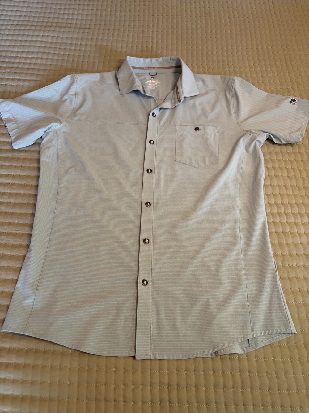 Kuhl Men’s Short-Sleeve Button Down Shirt - Light Blue